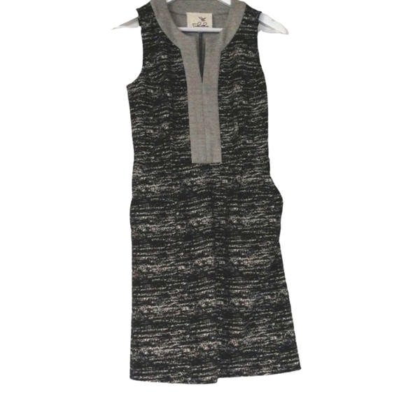 Anthropologie TABITHA Black Gray Sleeveless Dress Size 2 - Picture 3 of 8